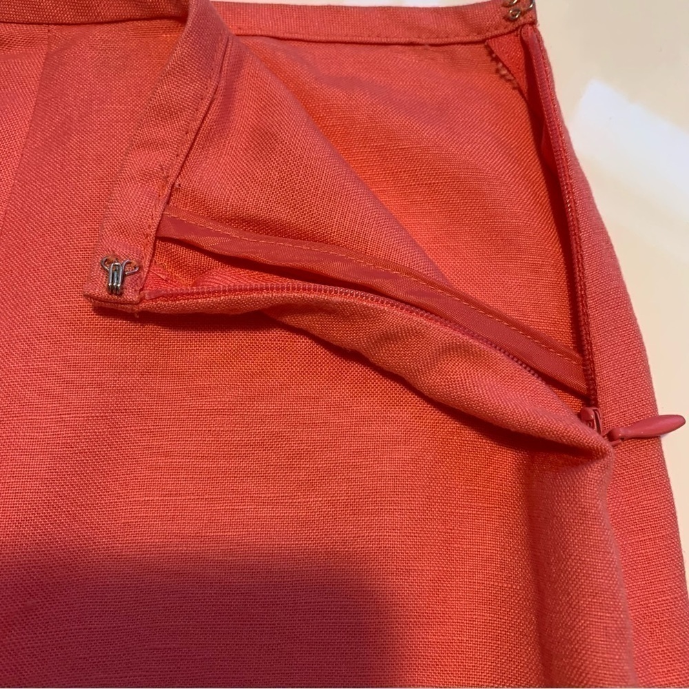 KASPER coral linen a line midi skirt spring summer fall petite new no tags - Picture 5 of 8